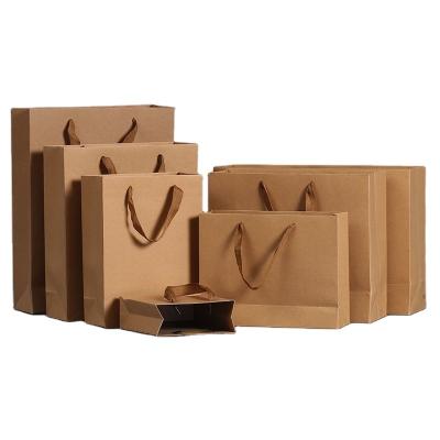 China Recyclable Free Samples Wholesale Custom Brown Kraft Paper Catering Paper Bag Printing Craft Paper Gift Bag for sale