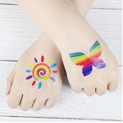 China Butterfly Rainbow Series Temporary Tattoo Body Art Sticker Water Transfer Patch for sale