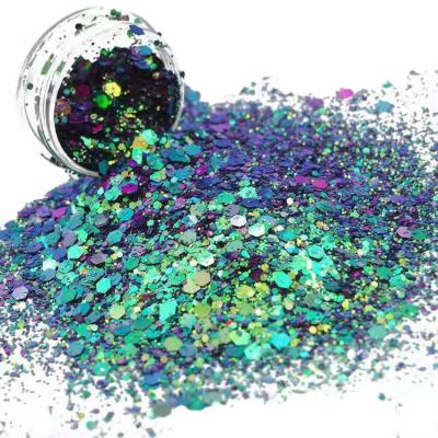 China Glitter 2021 Mixed Thick Bling New Design High Quality Exquisite Glitter China Crystal Powder Nail Powder for sale