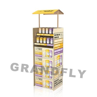 China Fancy Floor Corrugated Cardboard Box Stacker Floor Shipper Custom Environmental Friendly Retail Cardboard Supermarket PDQ Cardboard Box For Beverages for sale