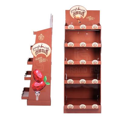 China Eco - Friendly Cardboard Floor Custom Temporary Selling Display Rack for sale