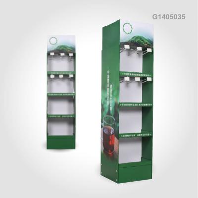 China Recycled Materials Corrugated Cardboard Box Custom Rack For Display For Milk Green Tea, Tea Bag Cardboard Display for sale