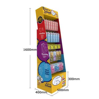 China Recommended box based on your requirements corrugated cardboard hook floor display stand with hooks for sale