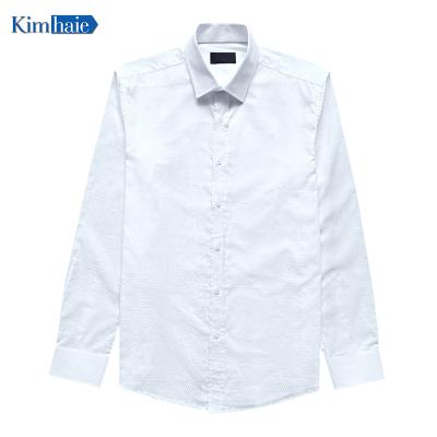 China Breathable Custom Long Sleeve Mens Formal 100% Cotton Shirts Classic Fitted Solid White Dress Shirt for sale