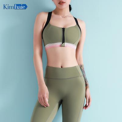 China Breathable QUICK DRY Mesh Bra And High Waist Sports Gaiters Yoga Trotter Pants Nothing Fitness Yoga Bra Solid Color Sports Set Plus Size for sale