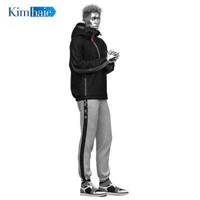 China New Arrivals Men's Breathable Black 1/4 Zipper Fashion Lightweight Hooded Whole Jacket Fashion Sports Wear Warm Casual Jacket For Men for sale