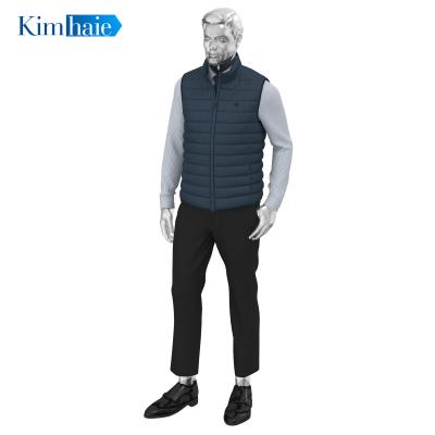 China Men's Breathable Vest Padded Jacket New Winter Nylon Warm Sleeveless Vest Zipper Fashion Navy Breathable Vest For Men for sale