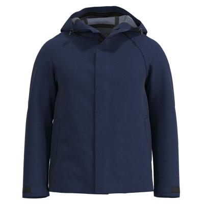 China Hooded Waterproof Mens Waterproof Rain Jacket Zipper Spring Outdoor Navy Pocket Jacket Men for sale