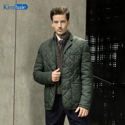 China New Design Plus Size Men's Warm Green Light Bomber Jacket Down Jacket Quilted Coat Casual 2 In 1 Cotton Padded Male Jacket for sale