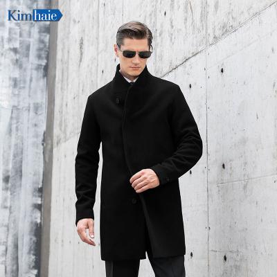 China Best Viable Retail Wholesale Selling Mens Jacket Black Recycled Winter Wool Coat Fashion Long Outdoor Jacket for sale