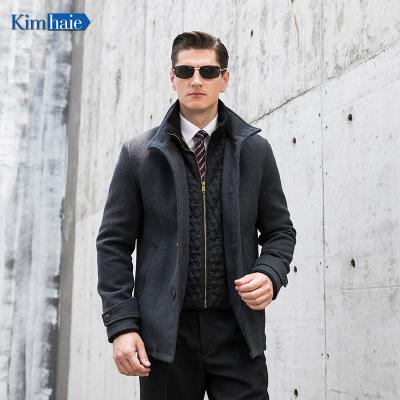 China New Plus Size Fashion Men's Single Breasted Padded Wool Winter Jacket Coat Detachable Inner Stand Collar Charcoal Jacket Vest For Men for sale