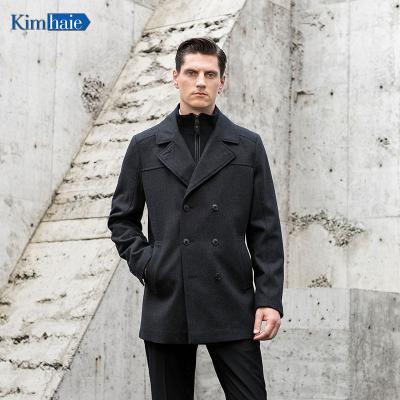 China Double Breasted Ready To Ship Best Quality Retail Wholesale Men's Charcoal Double Breasted Zipper Vest Inner Coat Pea Coat With Rib Casual Slim for sale