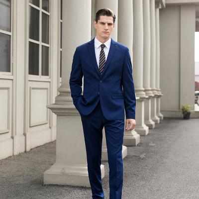 China Suit New Single Breasted Stretch 2 Buttons Notch Lapel Center Vent Curved Facing Iacket Piping Mens Arrival Italy Regular Blue for sale