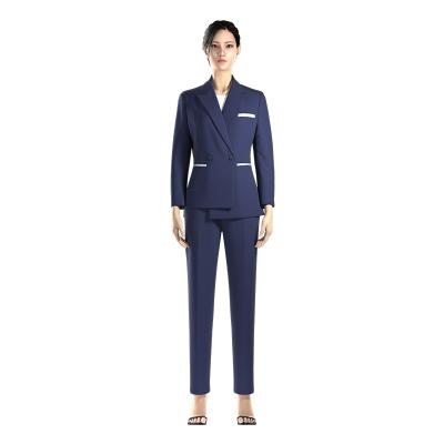 China New Fashion Breathable Ladies Suit Formal Placket Breasted Irregular Single Suit Plus Size V-neck Women's Suits for sale