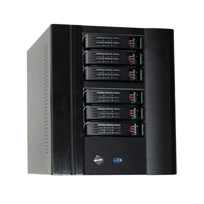 China With fan NAS 6 bay server case network NAS mini storage server itx case with hot swap for sale