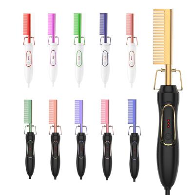 China rectifier & Fast Delivery Mini Hot Curling Comb Hair Straightener Brush Best Portable Cheap Curling Gold for sale