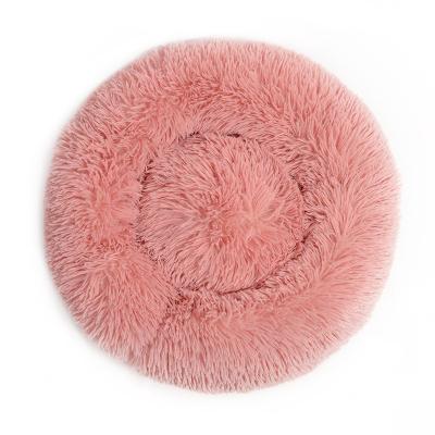 China Viable Hot Sale Fluppy Faux Fur Donut Bed Around Pet Bed For Dog And Cat In Factory Drop Shipping Stock Sale Directly for sale