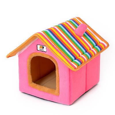 China Breathable Soft Plush Kennel Pet Bed Tent Indoor Included Warm Sleeping Nest Basket With Removable Cush for sale