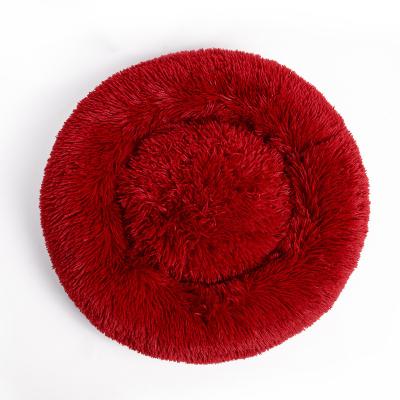 China Manufacturer Wholesale Custom Travel 2022 Hot Luxury Plush Donut Pet Bed Dog Beds Big Round Washable Dog Beds For Dogs for sale