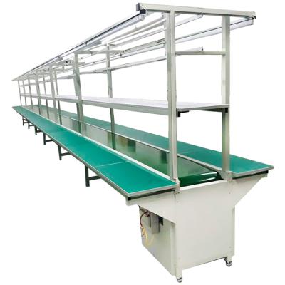 China Green Flat Refrigerator Fire Resistant Assembly Line Equipment PVC Conveyor Belt Assembly Line Tables for sale