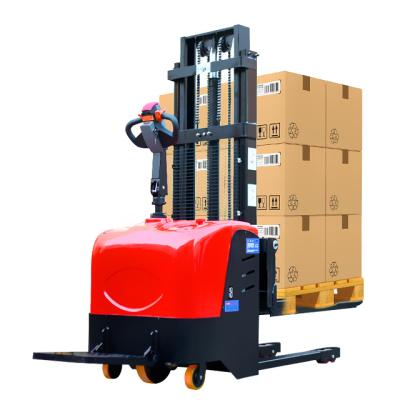 China Building Material Shops Carst Lifting Walking Type Semi Electric Pallet Stacker Electric Stacking Truck 1-3 Ton Forklift for sale