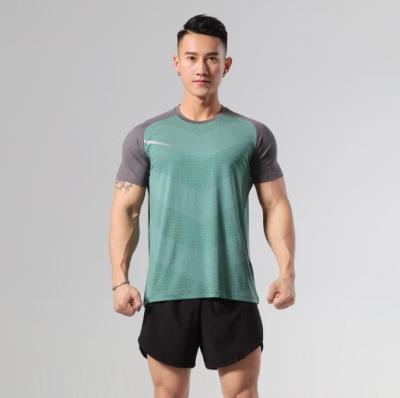 China Men Fitness Breathable Polyester Spandex Normal Sportshirt Design Reflective Logo Men Increasing Top T-shirt for sale