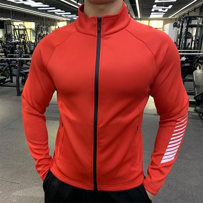 China Polyester Sports Men's Running Jackets Tank Tops Clothes Zipper Workout Solid Outdoor Sportswear Hoodie QUICK DRY Breathable Coat for sale