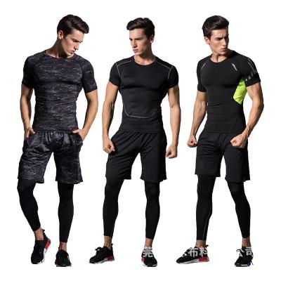 China Plus Size Breathable Gym Set Logo Men Fitness Sport Custom 3 Piece Set Muscle Men Dry Fit Jogging Suit for sale