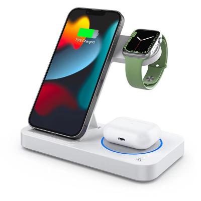 China 3 in 1 Earphone 3 in 1 Multi-function Charging 15W Apple Huawei Mobile Phone Watch Earphone Wireless Charging Fast Fast for sale