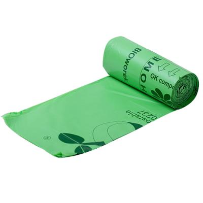 China Customized Green Logo Kitchen Food Waste Heavy Duty Liner Disposable Biodegradable Bags Compostable for sale