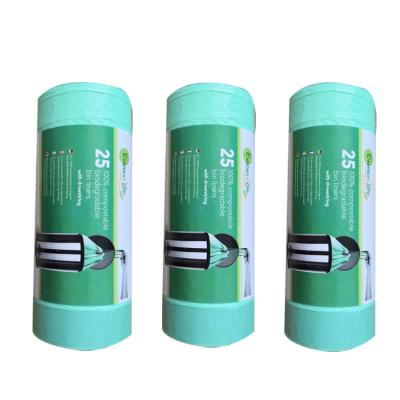 China Disposable Custom Printed Eco-friendly 100% Compostable Biodegradable Garbage Bags On Roll for sale