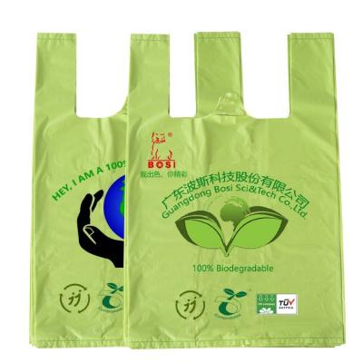 China BIODEGRADABLE Factory Waste Food Drop Kitchen T-shirt Wholesale Compostable Grocery Bag for sale