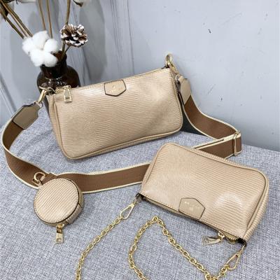 China New Arrivals PORTABLE Multi Function PU Chain Mini Sling Leather Bag Females Shoulder Bag Set for sale