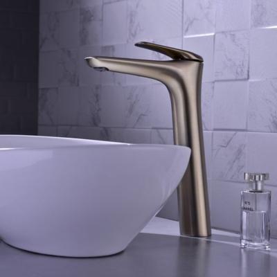 China Rose Gold High End Luxury Sink Basin Faucets Large Metered Mixer Taps Table Up Washroom Faucets for sale