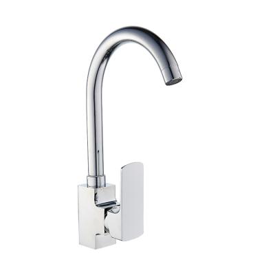 China Modern Bedroom Contemporary Swan Neck Deck Mounted Kitchen Sink Faucets Commercial Style Single Handle Faucet for sale