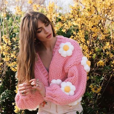 China Handmade Knitted Anti-Wrinkle Lady Sweater Cardigan Fashion Internet Celebrity Sweater Cardigan Anti-Wrinkle for sale