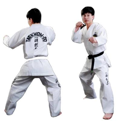 China Factory supply free shipping custom embroidery sample dobok taekwondo itf karate uniform for sale