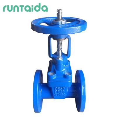 China General dn50 DIN 3352 worm gear PN16 worm gear joint soft water rising flange cast iron flange sluice gate valve price for sale