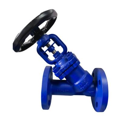 China General Chemical Industry DIN dn40 pn16 Flanged Hand Wheel Air Manual Steam Cast Steel Y Type Bellows Seal Globe Valve for sale