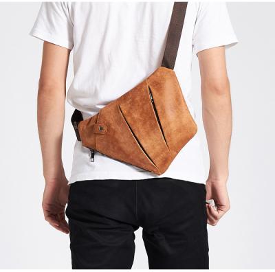 China Amazon Best Seller Genuine Leather Chest Bag Full Leather Cross - Black Brown Chest Bag Small Cross Body Bag For Man for sale