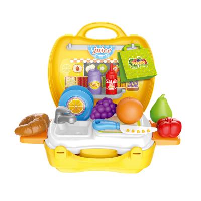 China Practical Capacity Suitcase Kids Pretend To Be Fruit And Vegetable Toys Kitchen Set Kitchen Toys for sale