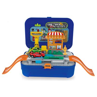 China Eco-Friendly Backpack Design Non-Toxic Real Life Pretend Play Game Simulation 21pcs Gas Station Toy For Kids for sale