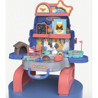 China Eco-Friendly Non-Toxic 3 In 1 Quick Assembly Design 26pcs Kids Pet House Pretend Play Toys for sale