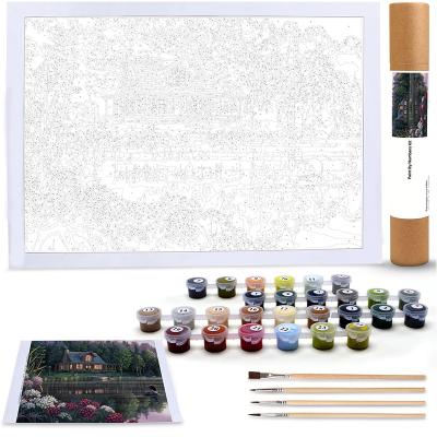 China DIY Paint Paint By Number For Adults Wrinkle Free Paint By Numbers For Adults Beginner Frameless With Brushes Acrylic Paints for sale