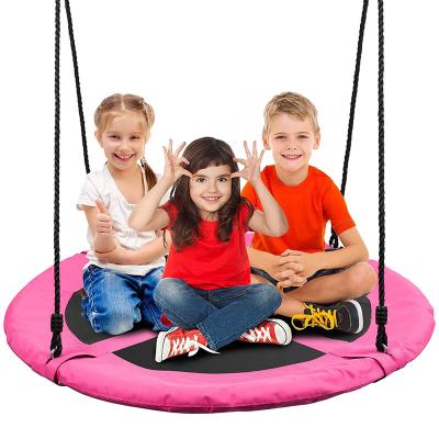 China Extra Comfortable Kids Made Saucer Tree Swing, Large Outdoor Kids Round Rope Swing Installed on Large Tree and Backyard Flying Saucer Platform Swing for sale