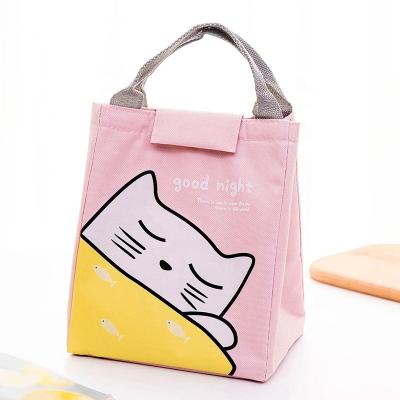 China 2020 new style portable lunch bag pink high quality waterproof oxford fabric with aluminum foil for students for sale