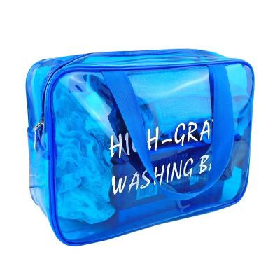 China Fashion PVC Transparent Waterproof Portable Travel Bath And Wash Storage Bag for sale