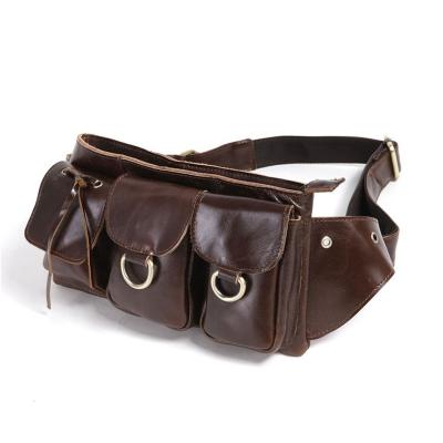 China Factory Direct Leather Men's First Layer Belly Cowhide Waist Bag Water Proof Retro Large Cowhide Fashion for sale