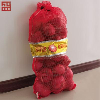 China 45x75 50x80 disposable raschel mesh bags for vegetables agriculture mesh bags pp gauze bag for onion potato for sale