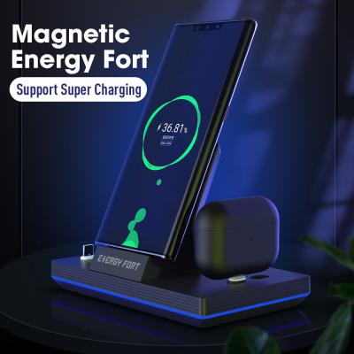 China Mobile Phone Wireless Charging Huawei p30 lite p40 QC3.0 magnetic chargers dock for xiaomi MI 10 pro 9t laptop for phone 8 airpods for sale